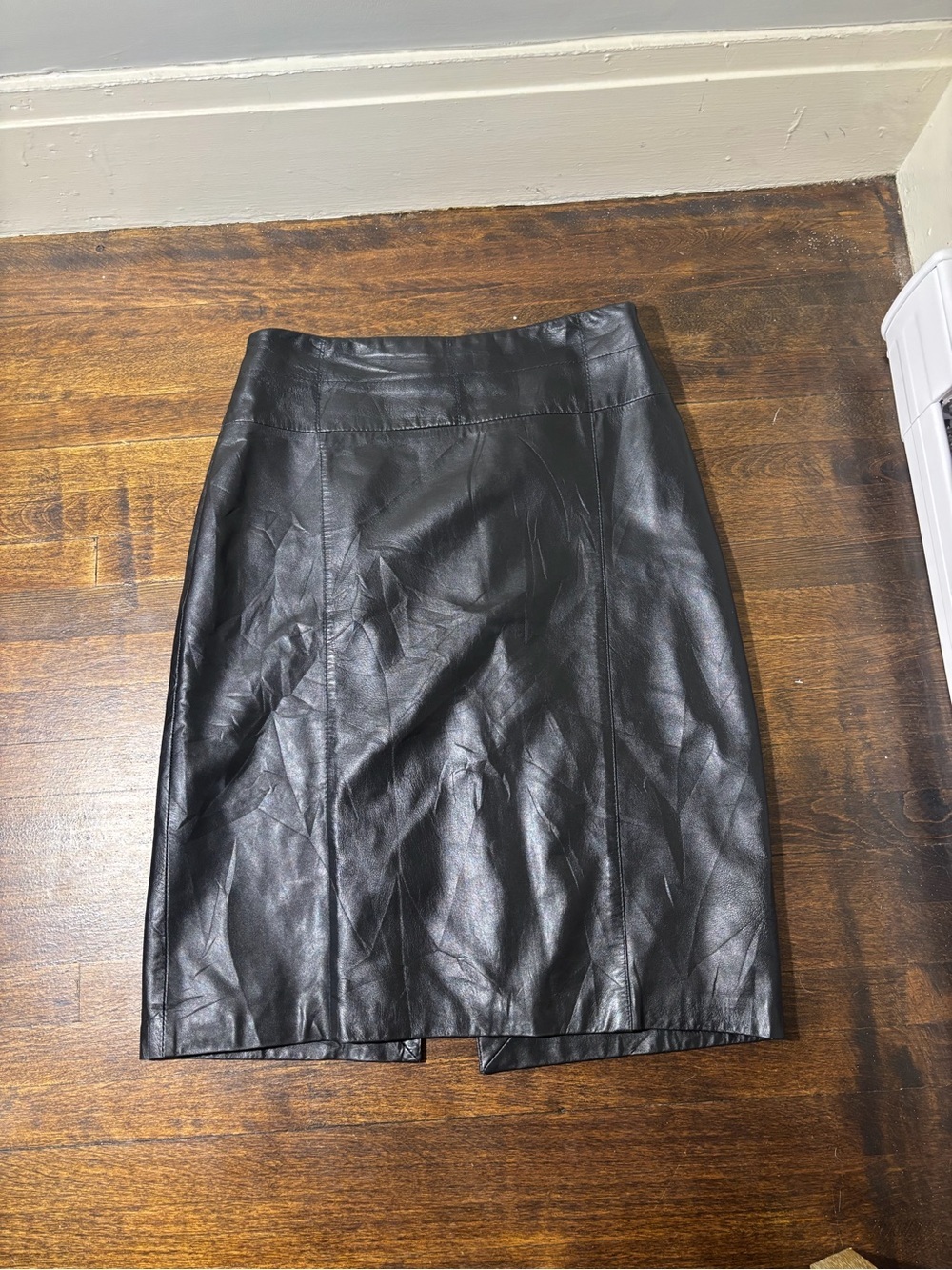 Bod & Christensen Black Faux Leather Midi Skirt Size 16